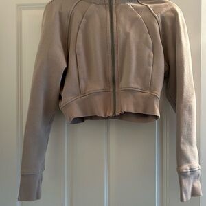 Lululemon Athletica Tan Bomber Jacket with Cropped Fit